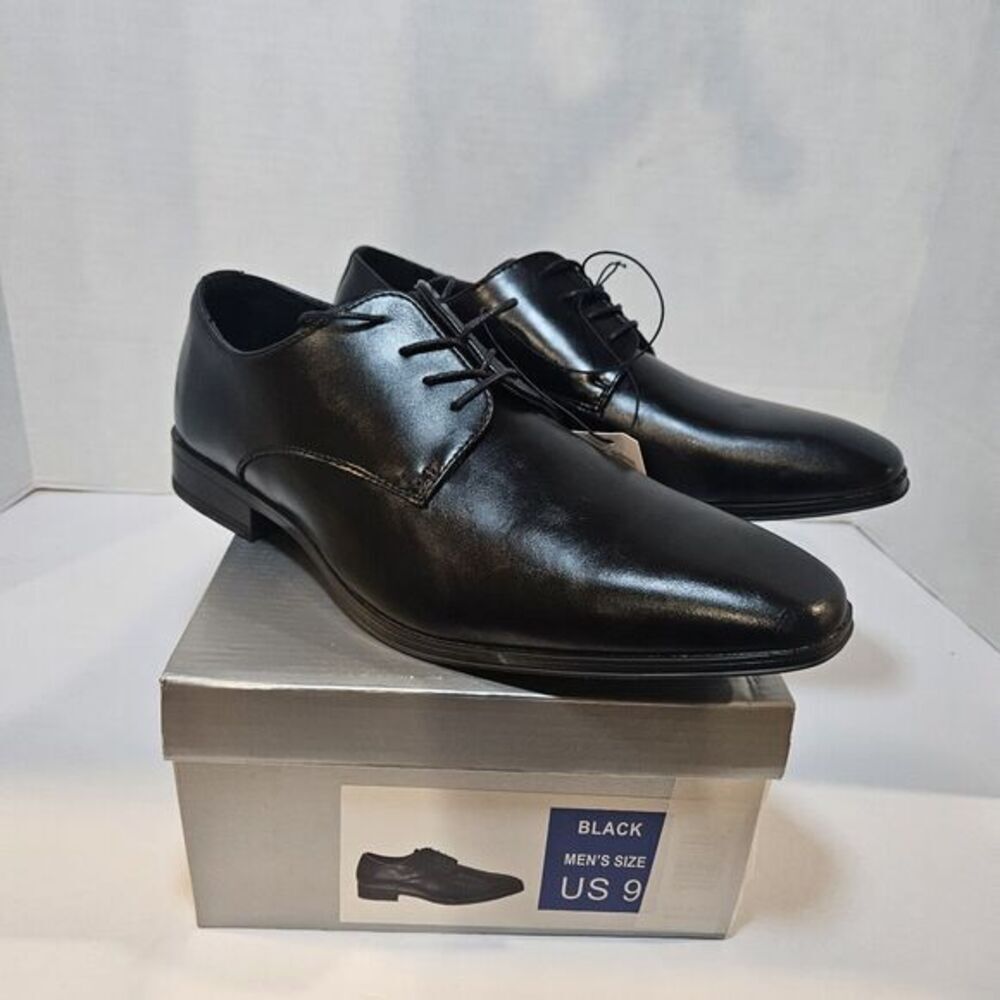 Perry Ellis Men’s Leather Oxford Lace-Up Dress or Casual Shoe Black / Size 9